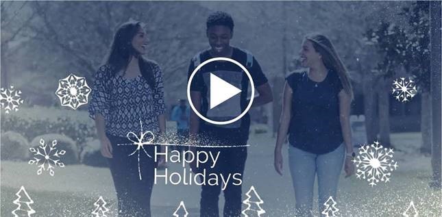 Happy Holidays Video 2019 screemshot from Tallahassee Community College